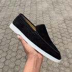 Black Men's Suede Leather Loafers