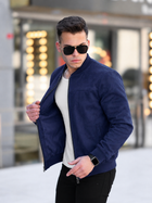 Dark Blue Suede/ Velvet Bomber Men's Jacket