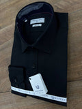 Black Plain Detailed Men's Slim Fit Longsleeve Formal Shirt