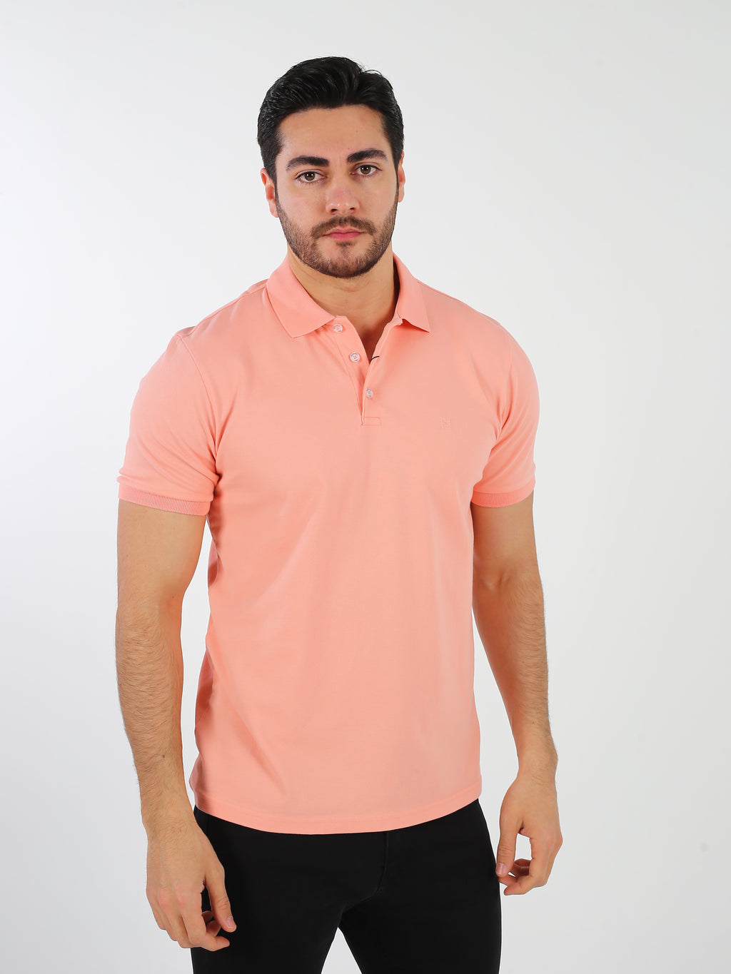 Peach Plain Men's Polo Tshirt