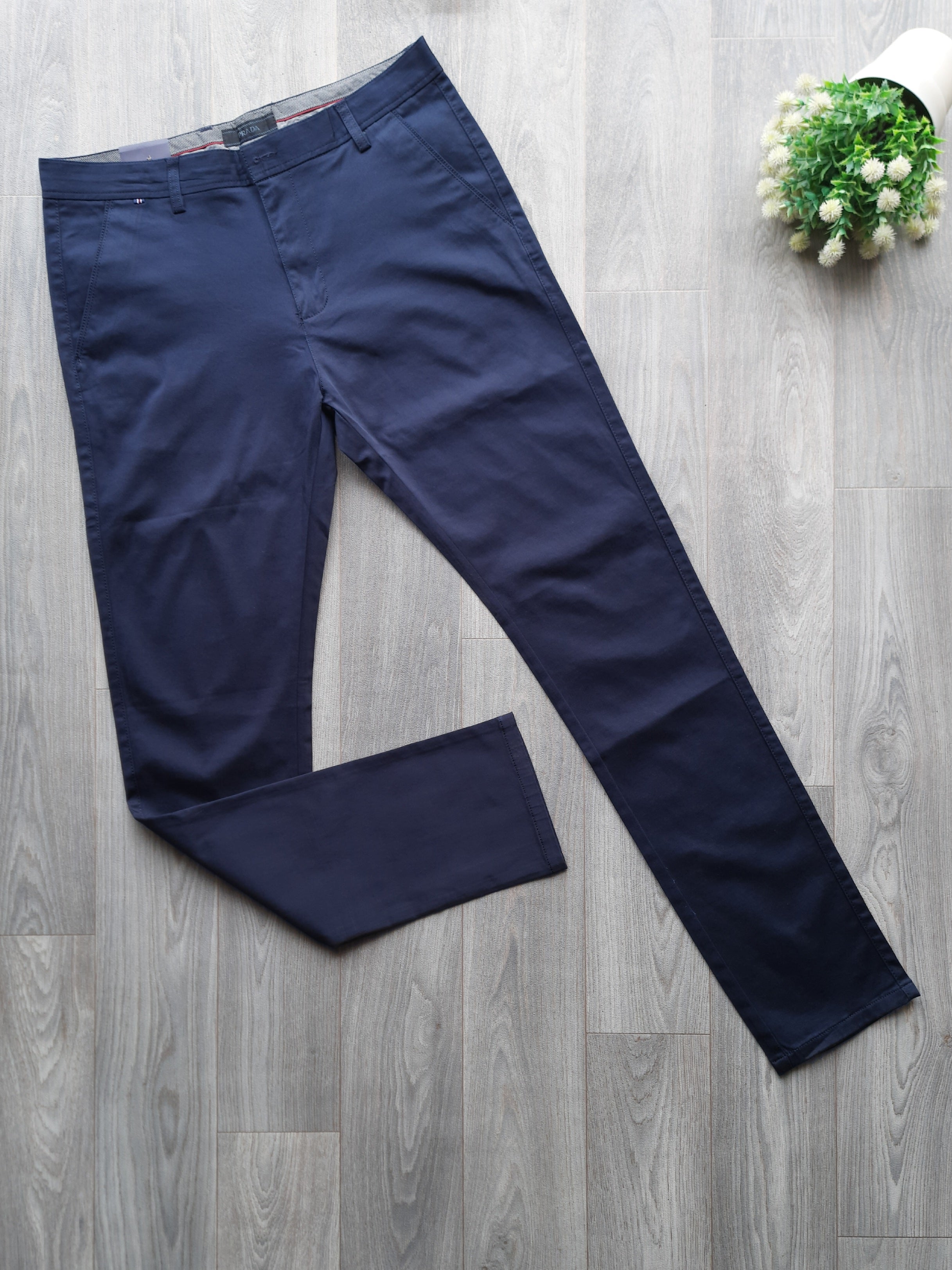 Navy Blue Slim Fit Men's Chino/ Khaki Pants