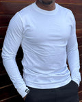 White Plain Heavy Fabric Men's Longsleeve Round Neck Tshirt