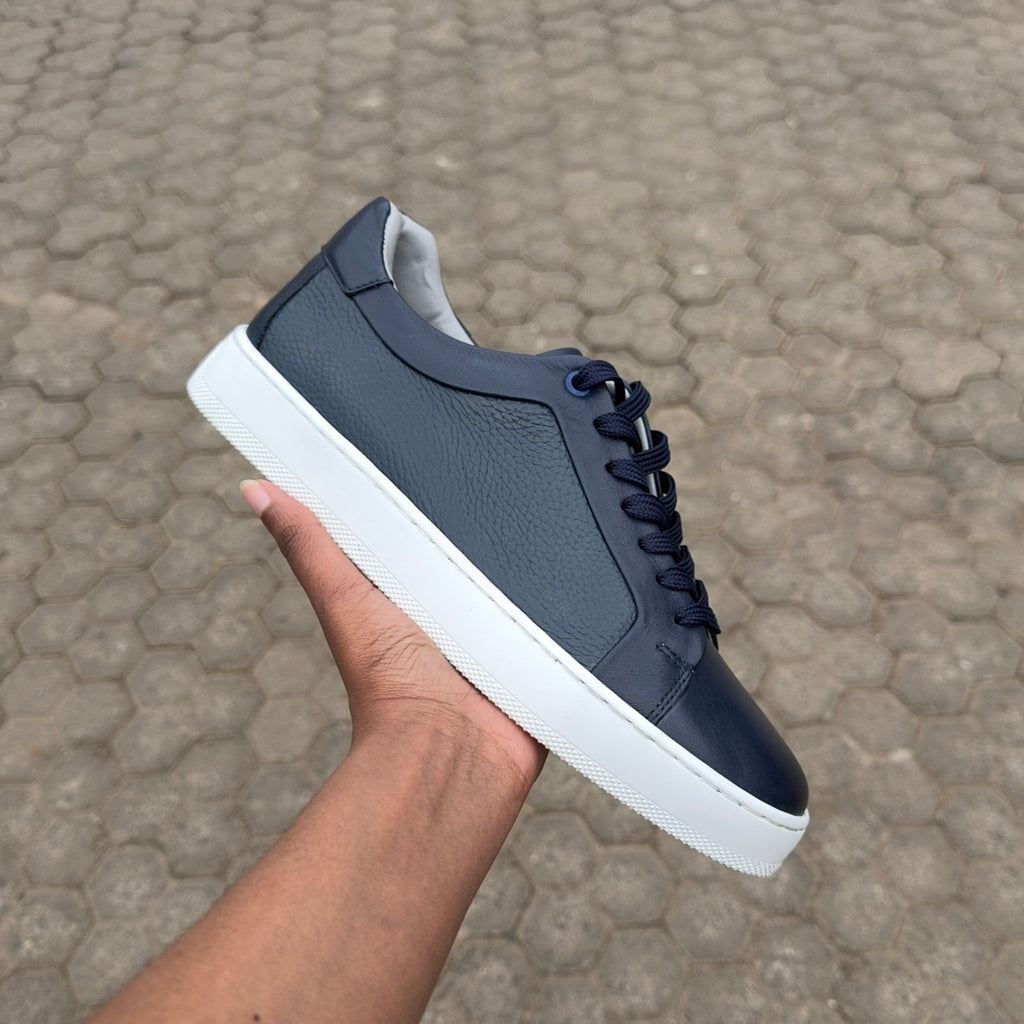 Blue Men's Leather Sneakers