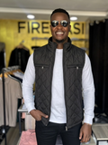 Black Quilted Fleeced Men's Half Jacket
