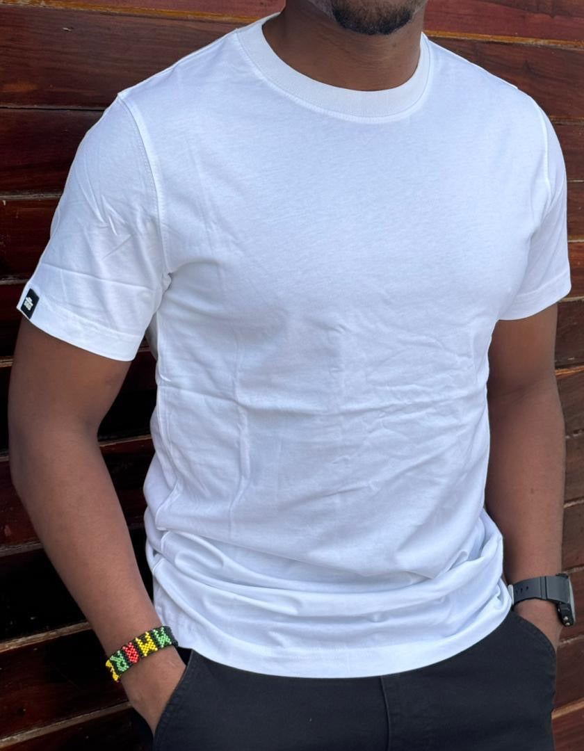 White Plain Heavy Fabric Men's Round Neck  Shortsleeve Tshirt