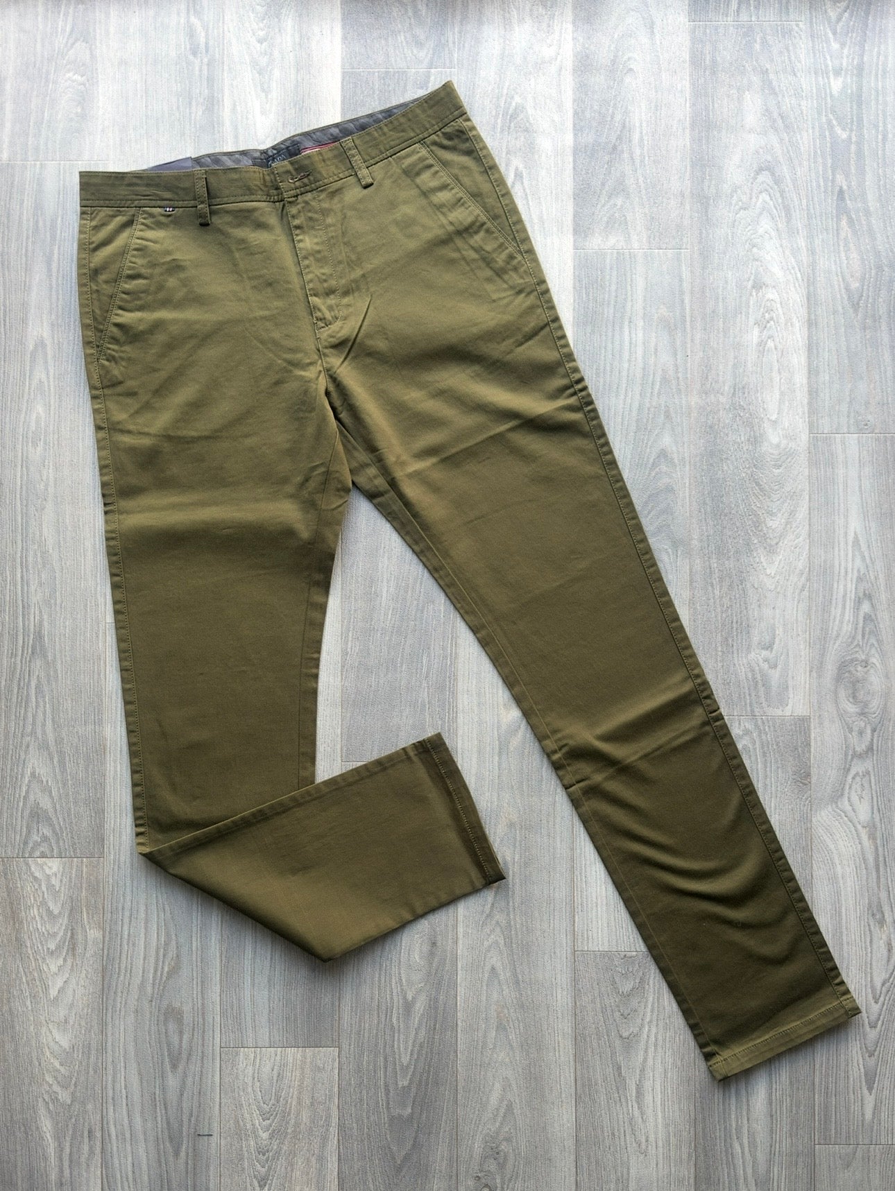 Dark Green Slim Fit Men's Chino/ Khaki Pants