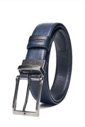 Blue and Black Reversible Men's Leather Belt