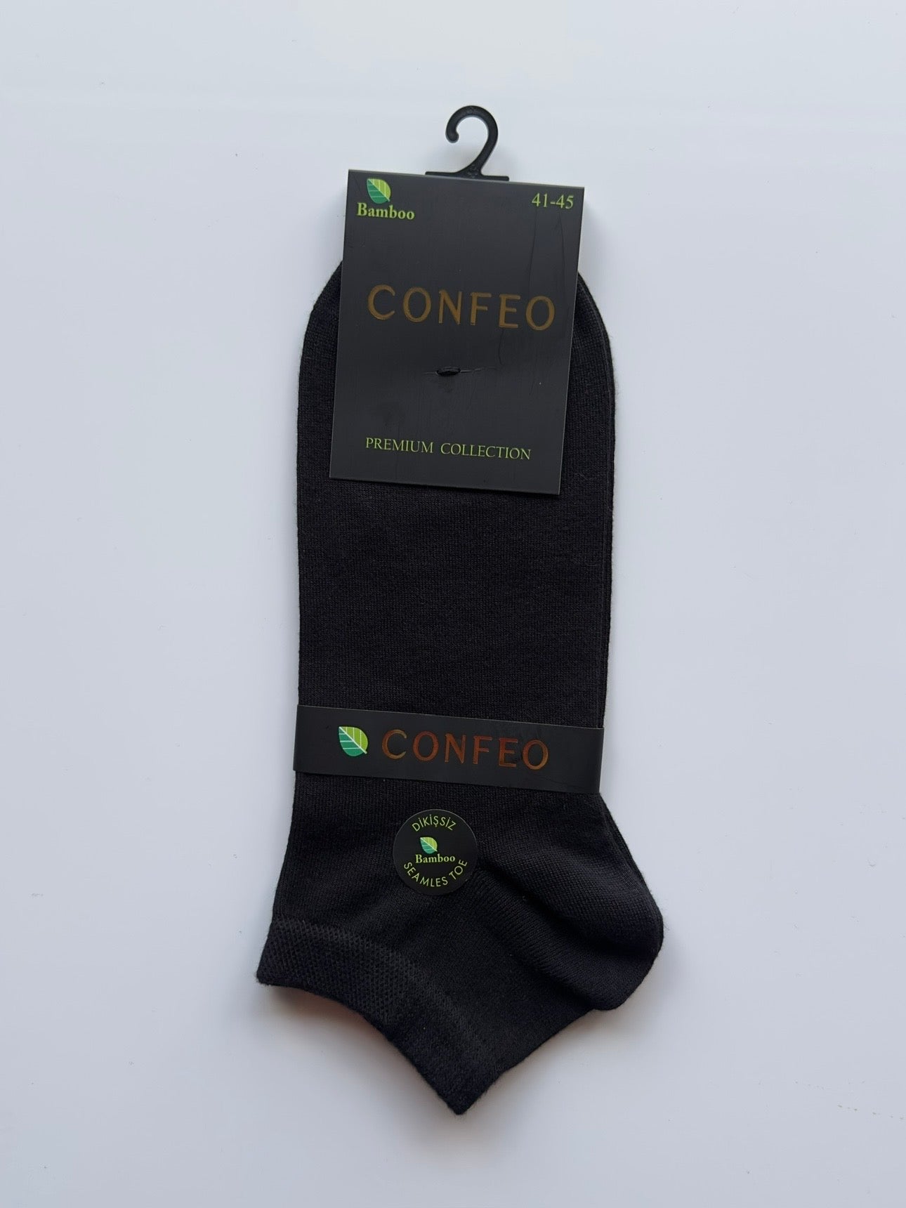 Black Plain Ankle Men's Socks