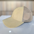 Beige Plain Adjustable Mesh Men's Cap