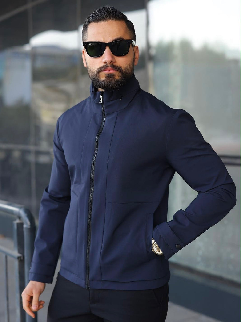 Navy Blue Lightweight Men's Jacket
