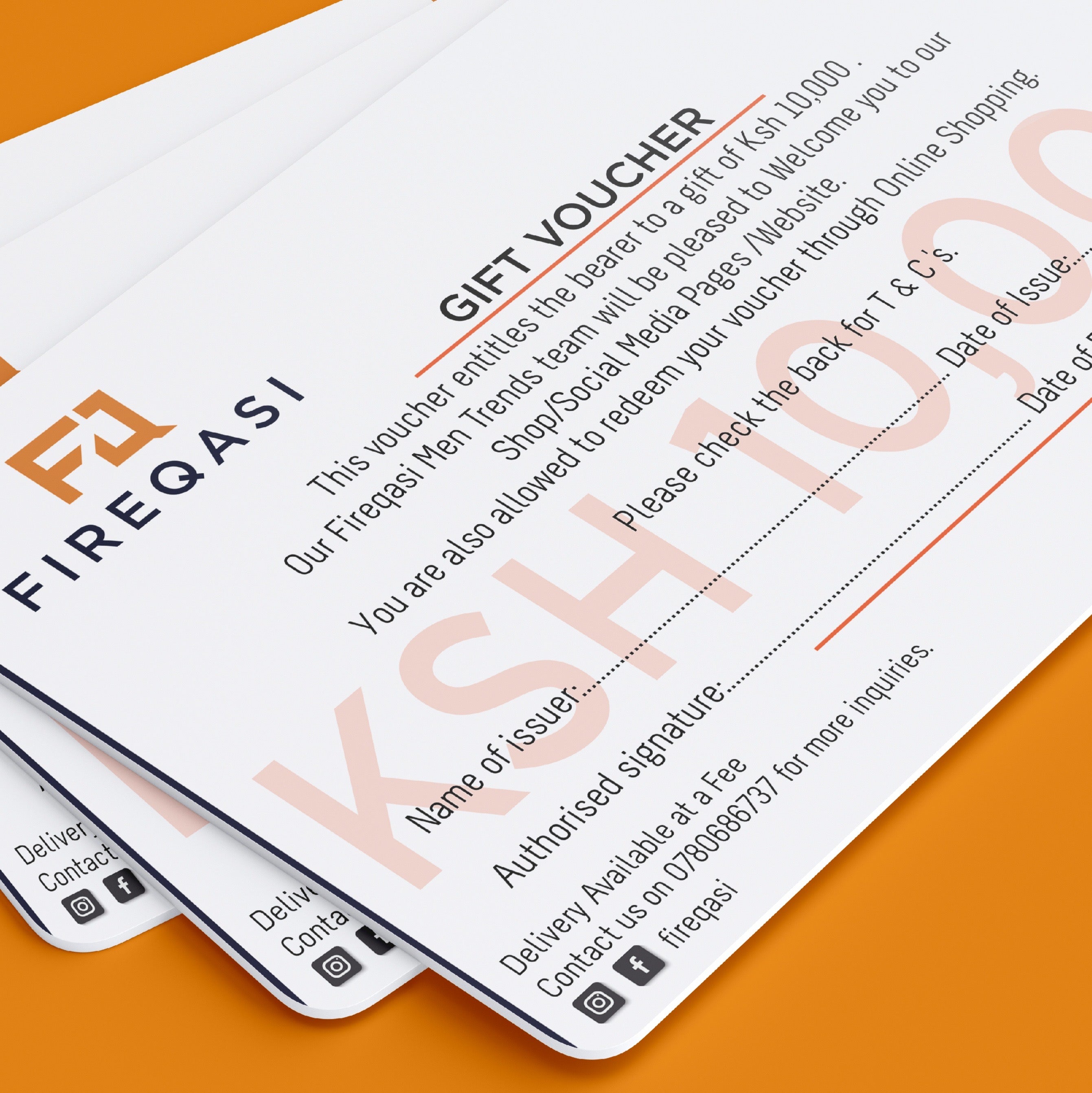 Gift voucher or gift card for gifts for men or gifts for him Ksh 10000