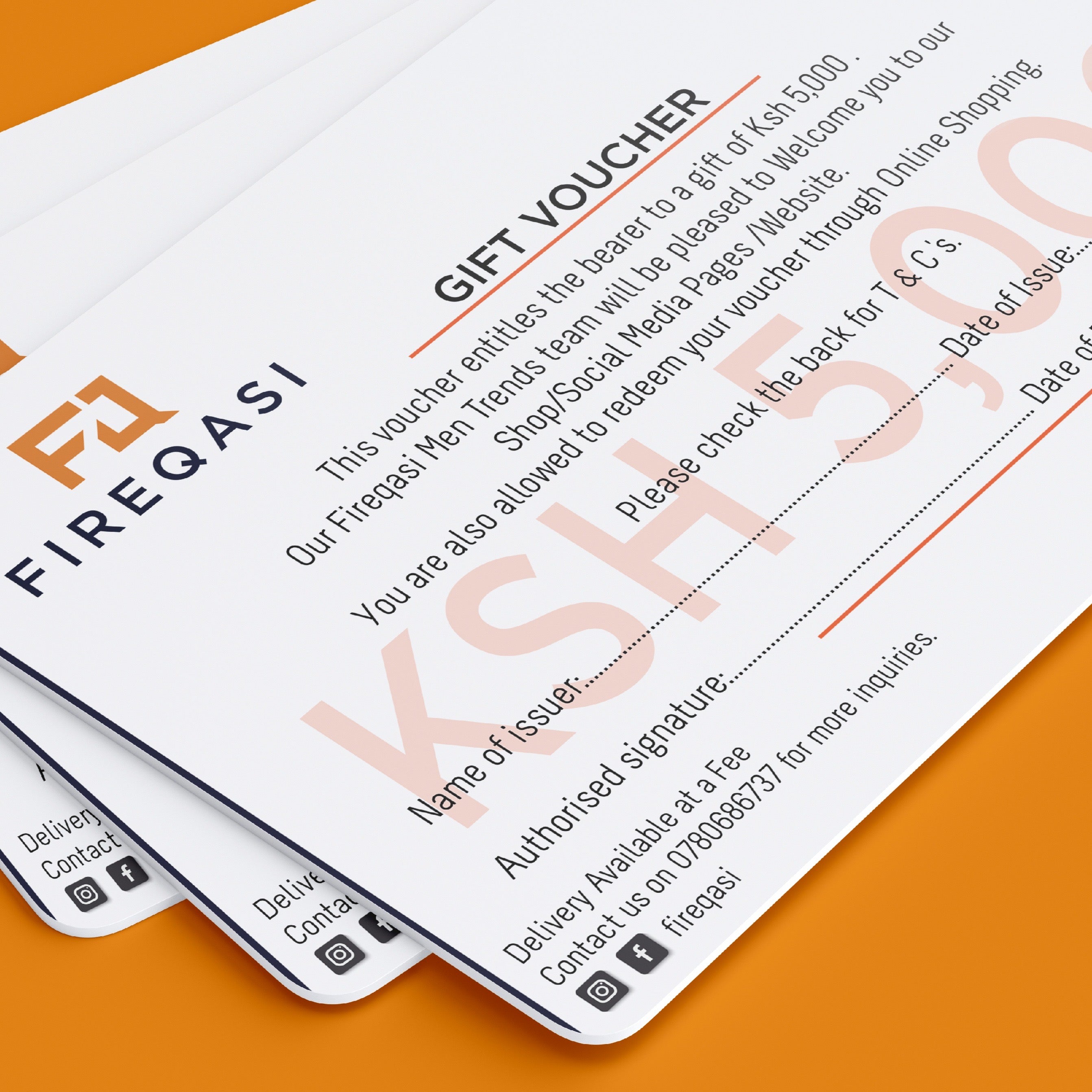 Gift voucher or gift card for gifts for men or gifts for him ksh 5000