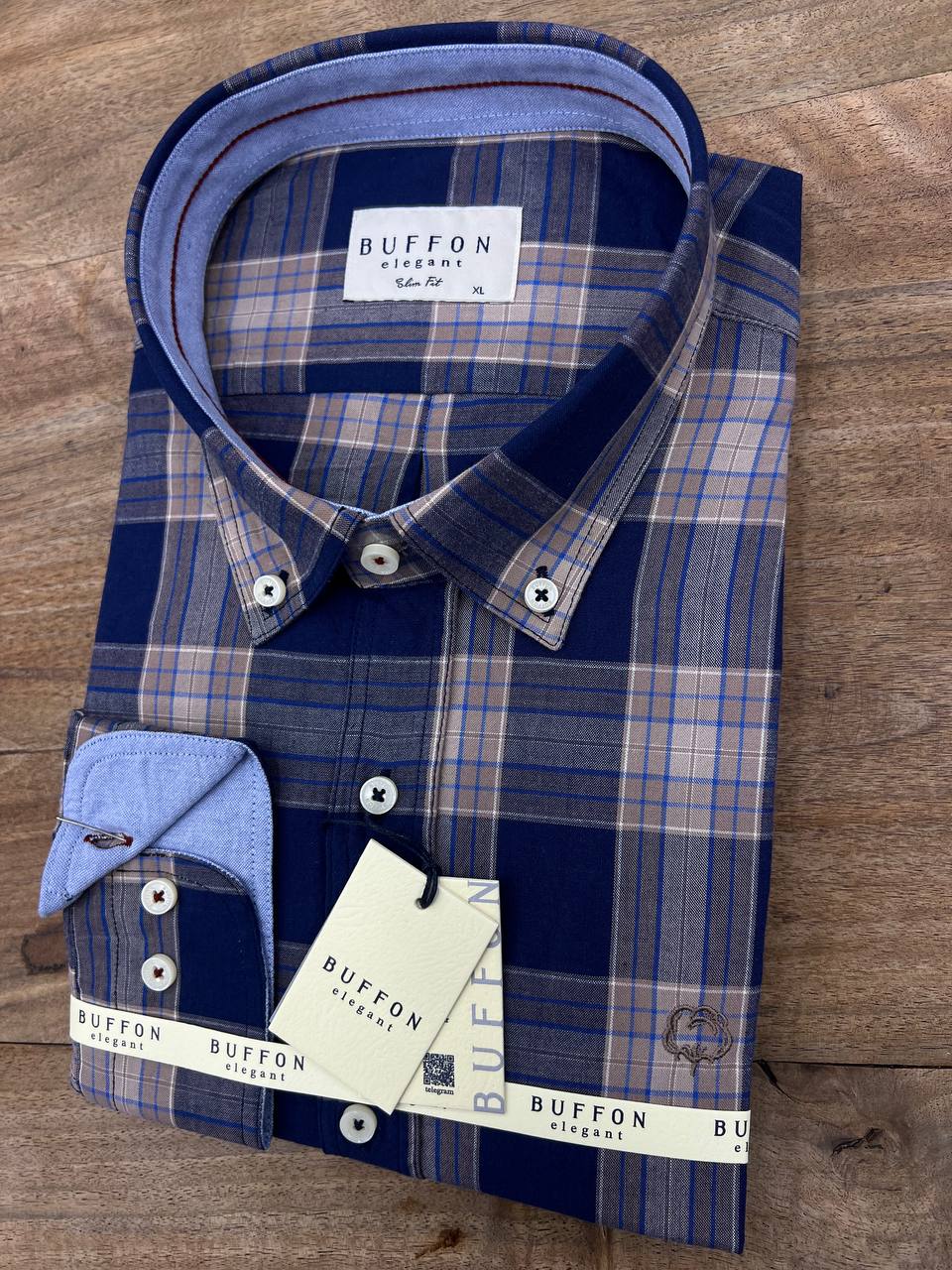 Blue Checked Men's Casual Longsleeve Shirt