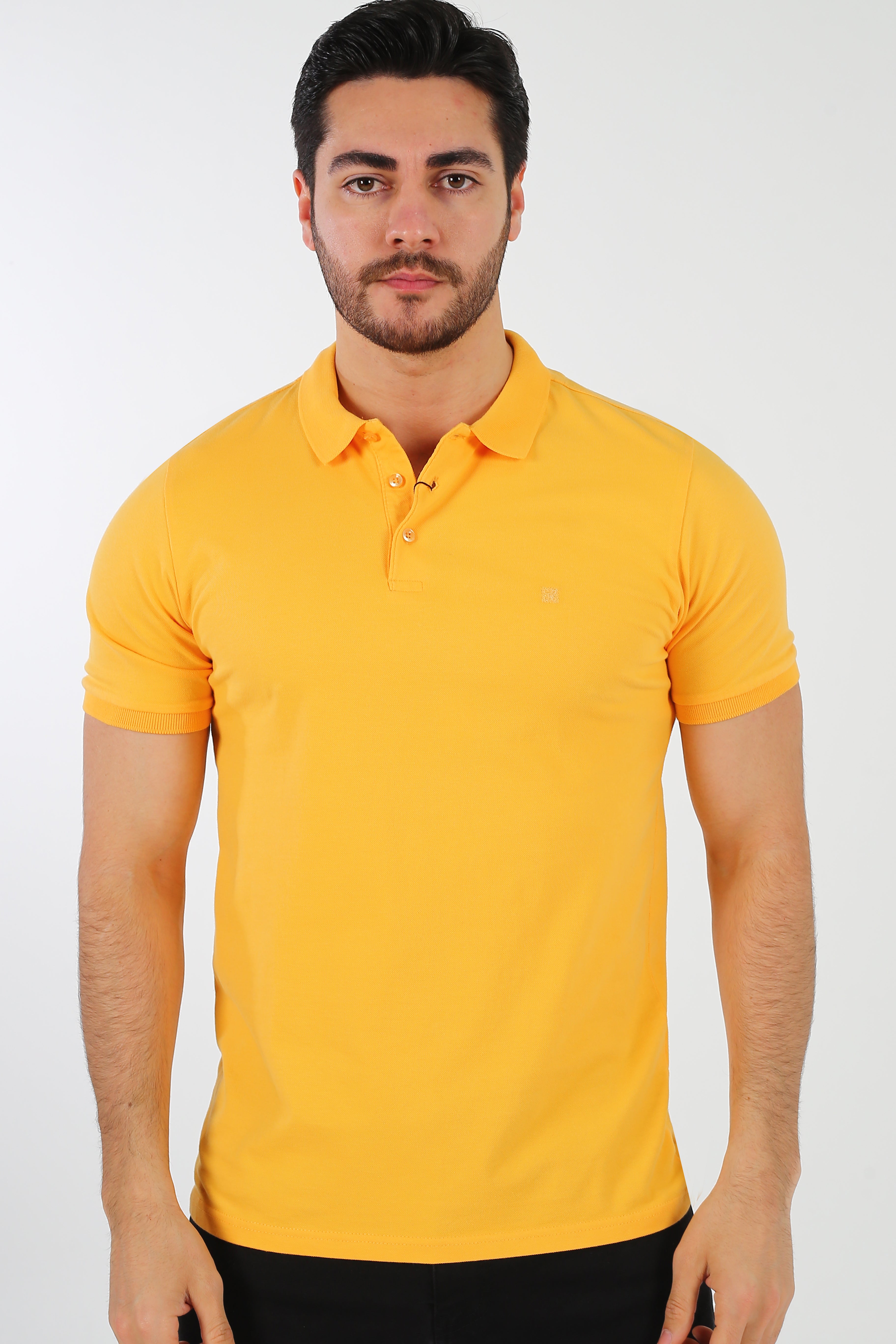 Yellow Plain Men's Polo Tshirt