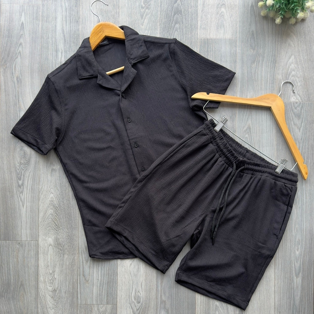 Black Shirt & Short Men's Set