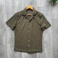 Jungle Green Plain Detailed Cuban Men's Shortsleeve Shirt