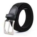 Black Men's Stretchable Woven Belt ( Size Waist 30-38)