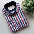 Pink Striped Men's Casual/ Formal Longsleeve Shirt