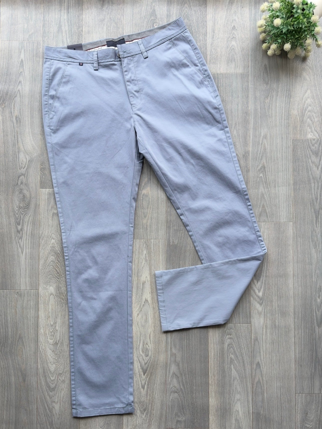 Light Blue Slim Fit Men's Chino/ Khaki Pants