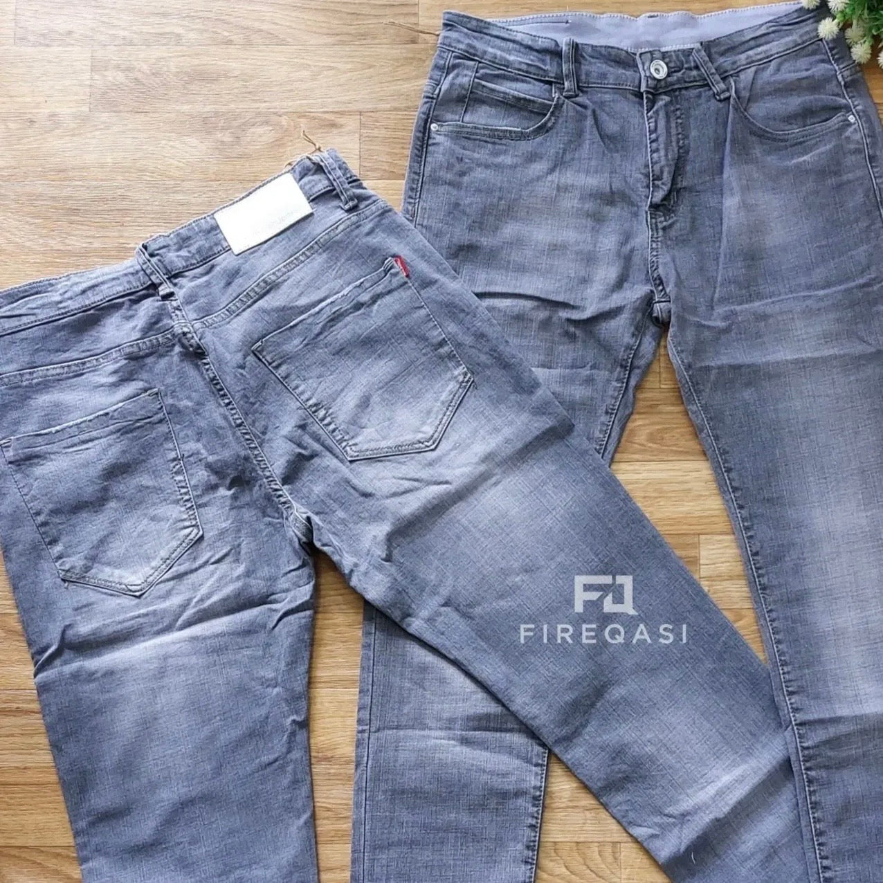 Light Grey Faded Men's Slim Fit Jeans