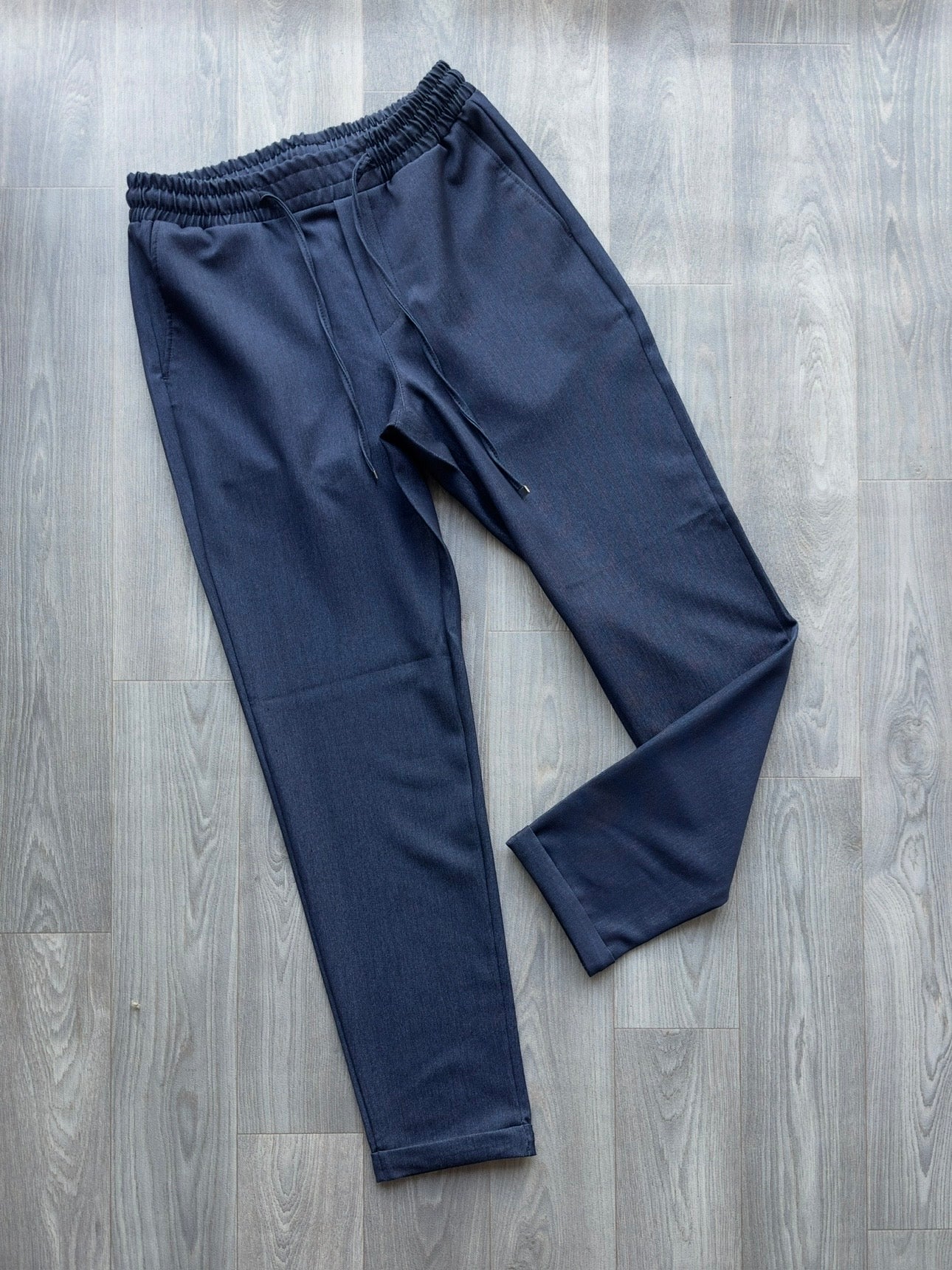 Navy Blue  Men's Drawstring Pants