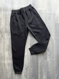 Black Plain Men's Fleeced Sweatpants