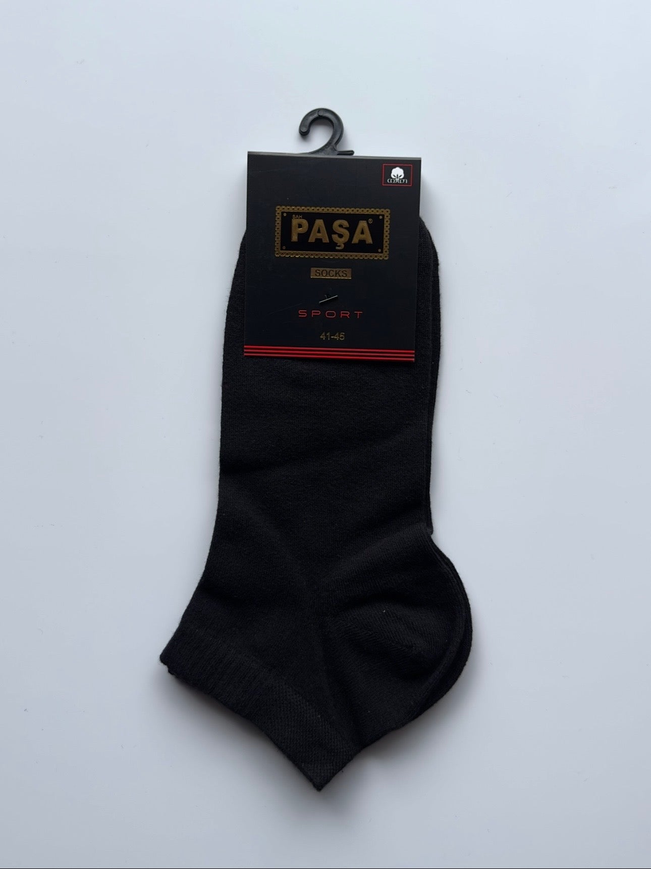 Black Plain Ankle Men's Socks
