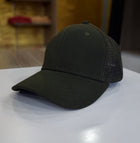 Black Plain Adjustable Mesh Men's Cap