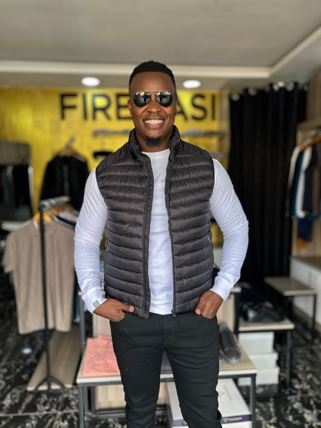 Black Removable Hoodie Men's Half Jacket