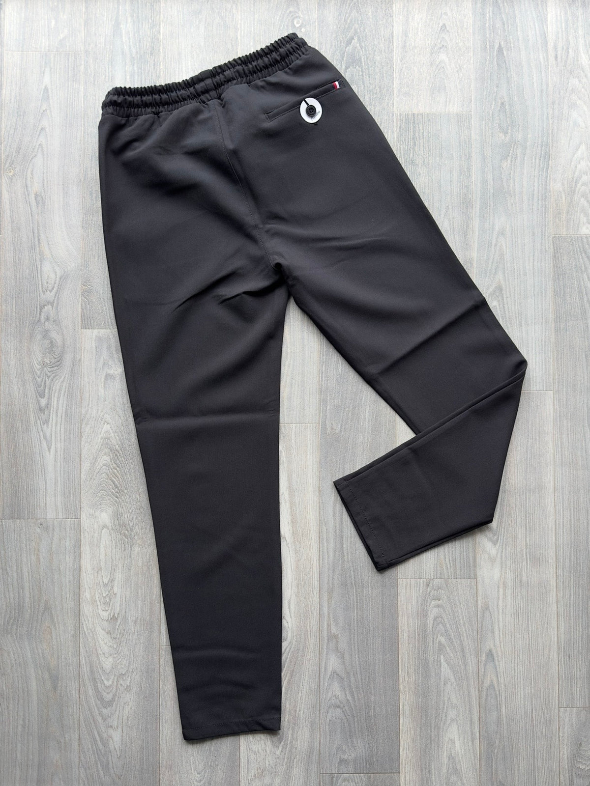 Men's Black Drawstring Pants  back view fireqasi