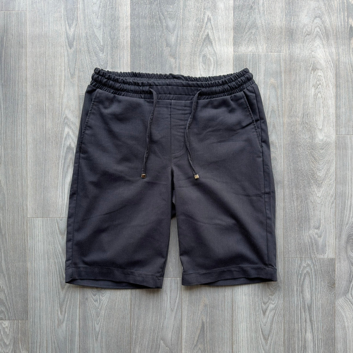 Men's Black Linen Cotton Drawstrings Shorts fireqasi