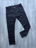 Men's Black Plain Business Casual Slim Fit Jeans Fireqasi