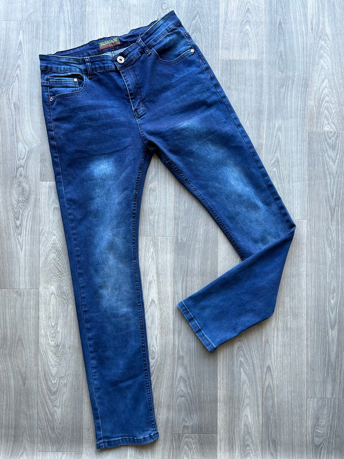 Men's Blue Faded Slim Fit Jeans fireqasi