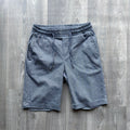 Men's Blue Grey Linen Cotton Drawstrings Shorts fireqasi