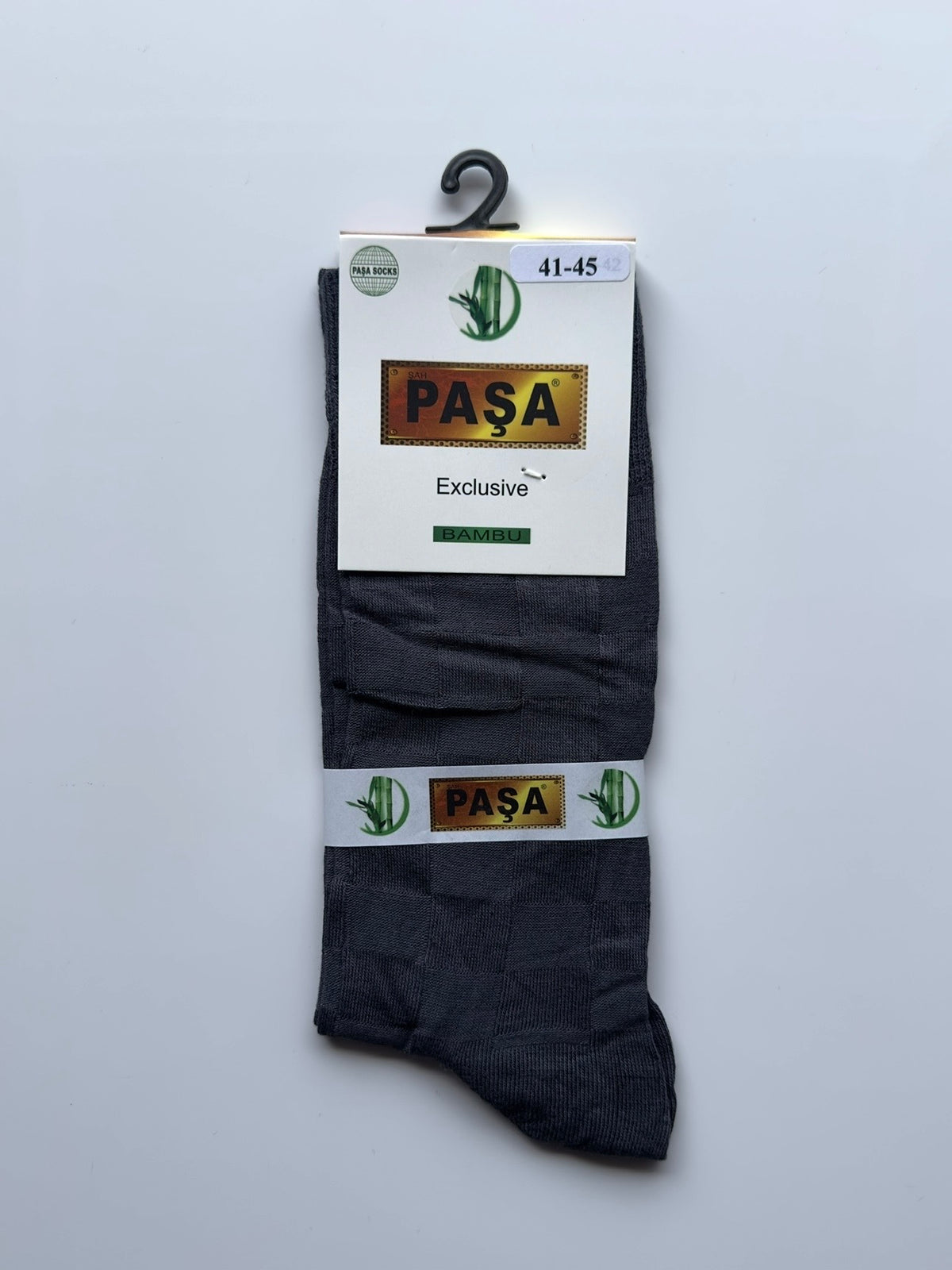 Men's Dark Grey Plain Light Fabric Checked Socks Fireqasi
