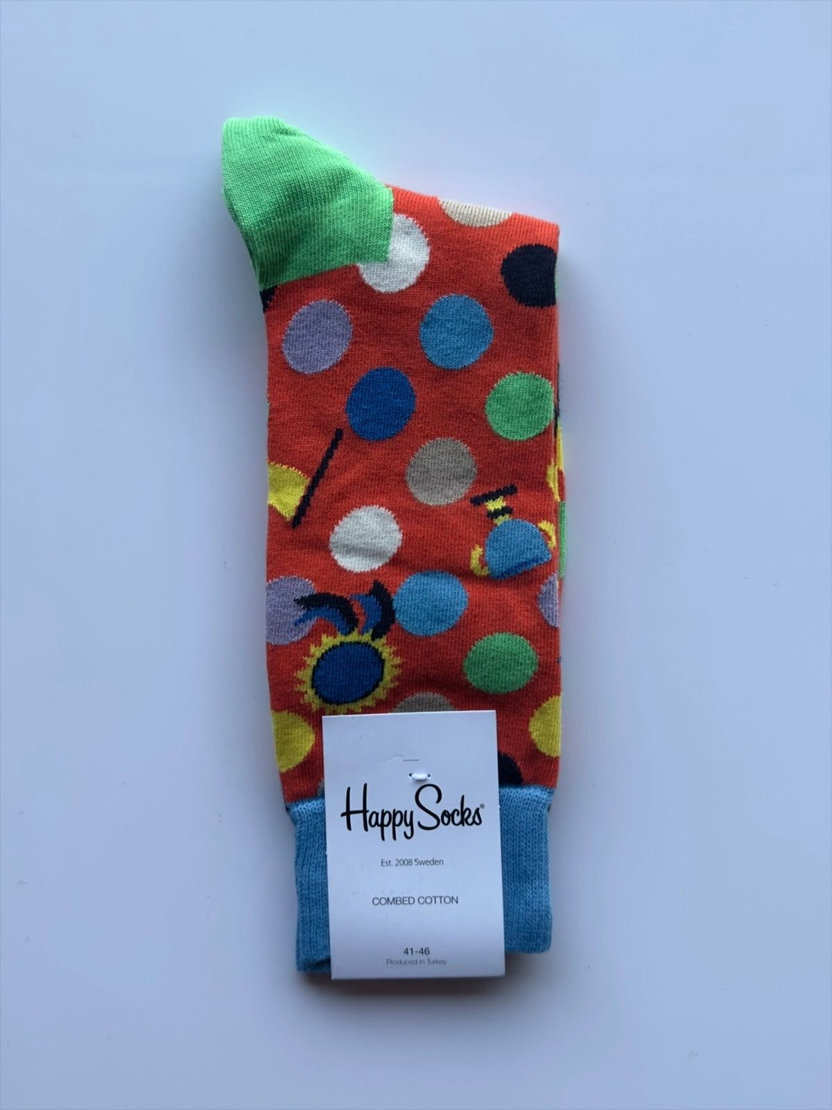 Men's Happy Sock Combed Cotton From Fireqasi  Colorful polka dot sock 