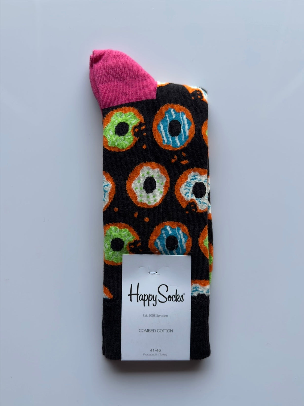 Men's Happy Socks Combed Cotton with Colorful donut-patterned sock from Fireqasi