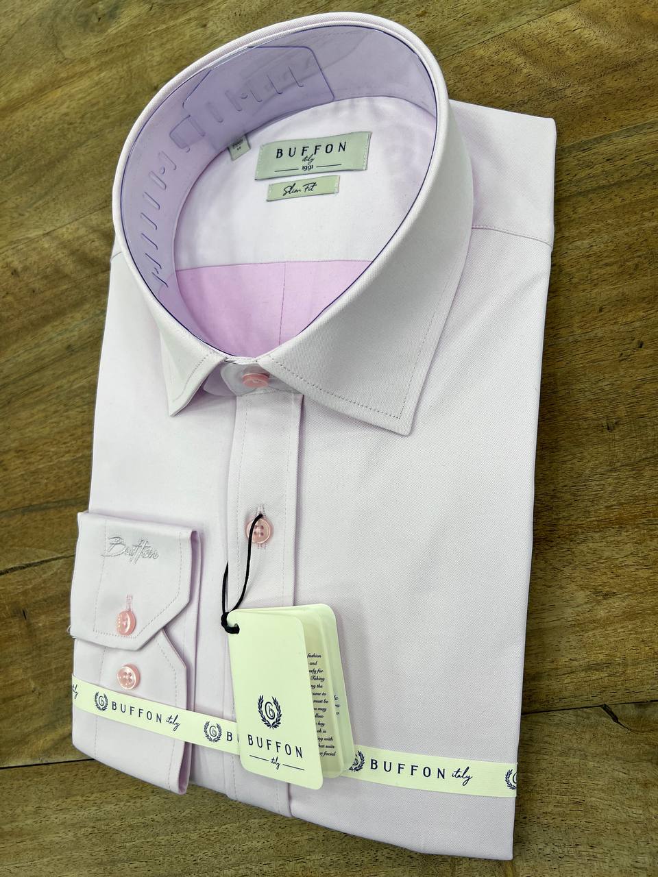 Men's Light Pink Plain Satin Slim Fit Longsleeve Formal Shirt  Close up Fireqasi