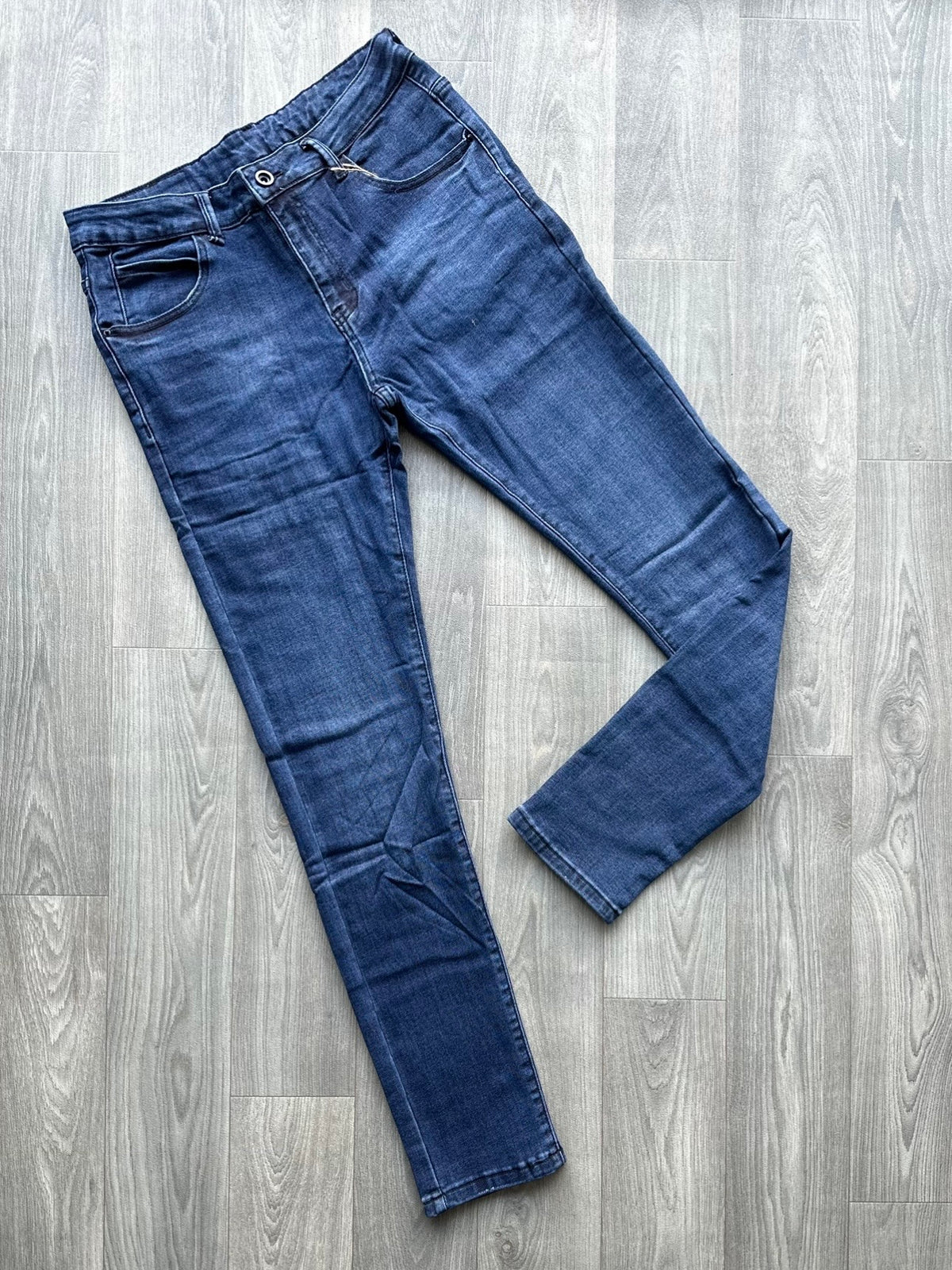  Men's Navy Blue Faded Slim Fit Jeans fireqasi