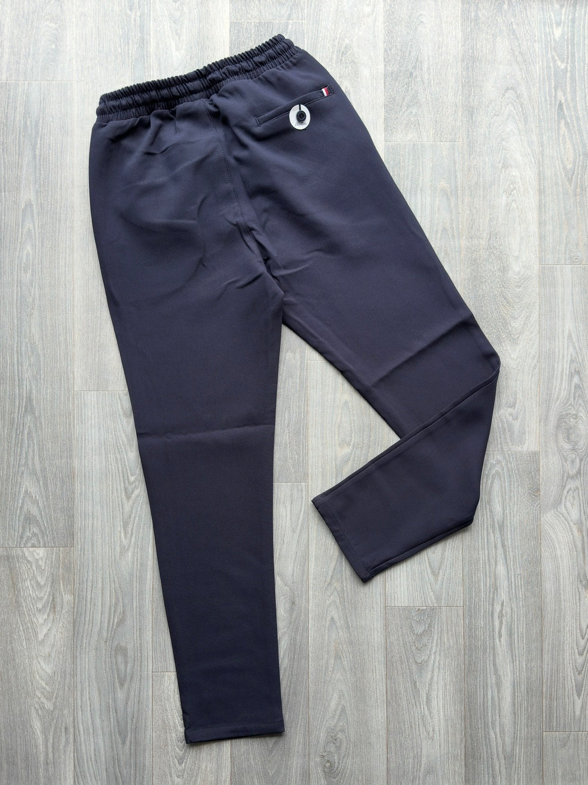 Men's Navy Blue Fleeced Drawstring Pants back view fireqasi