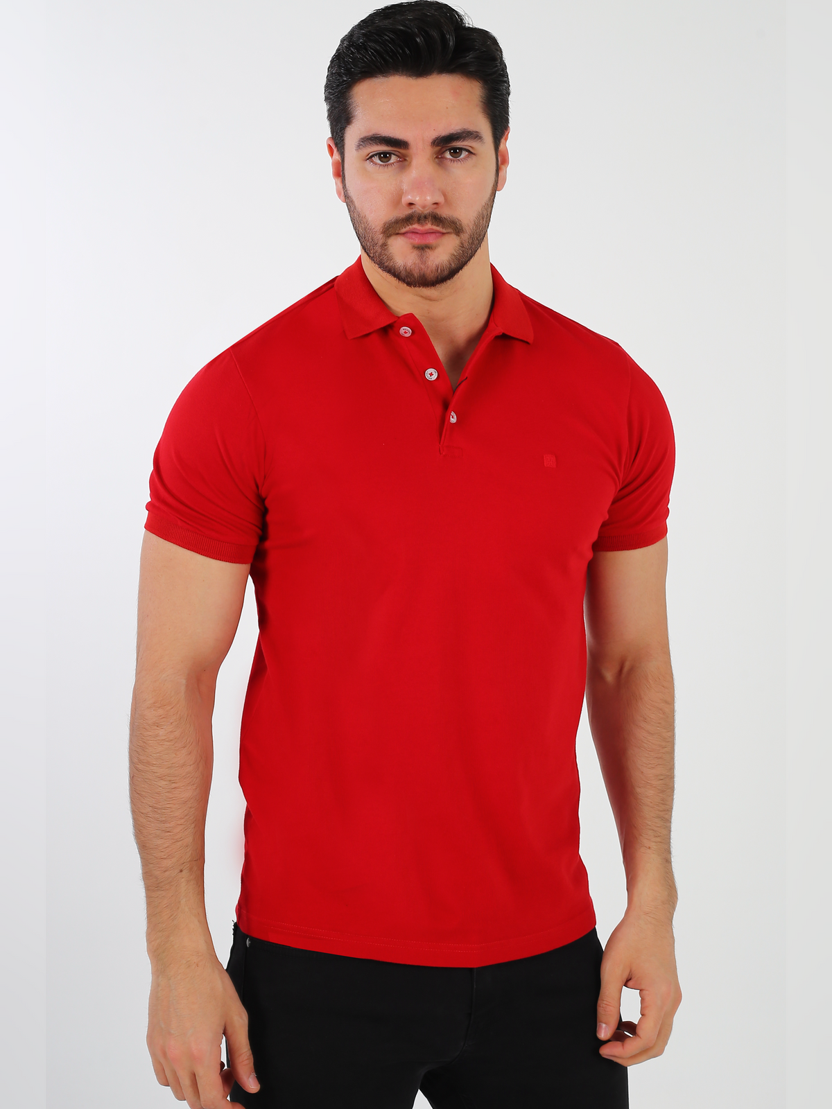 Men's Red Plain Polo Tshirt Fireqasi