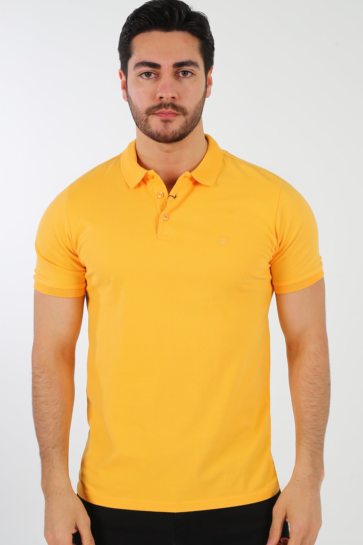Men's Yellow Plain Polo Tshirt fireqasi