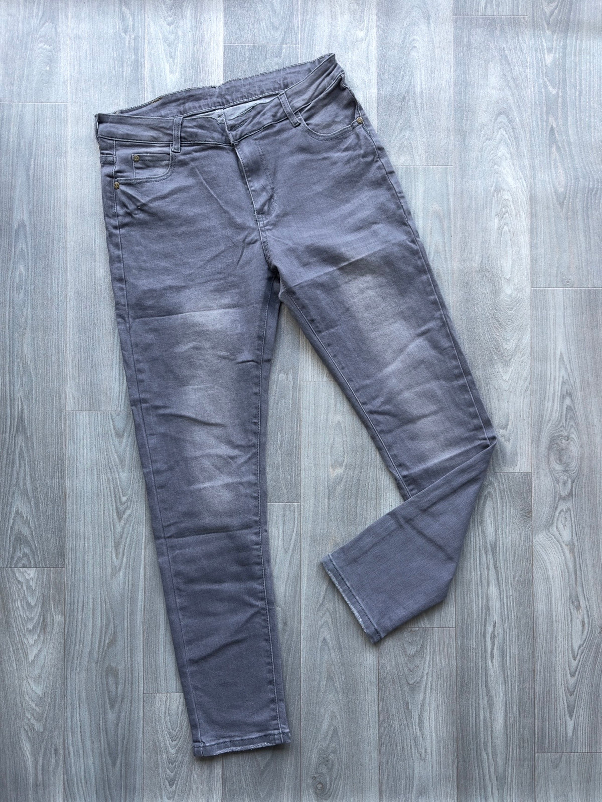 Men's  light Grey Faded Slim Fit Jeans fireqasi 