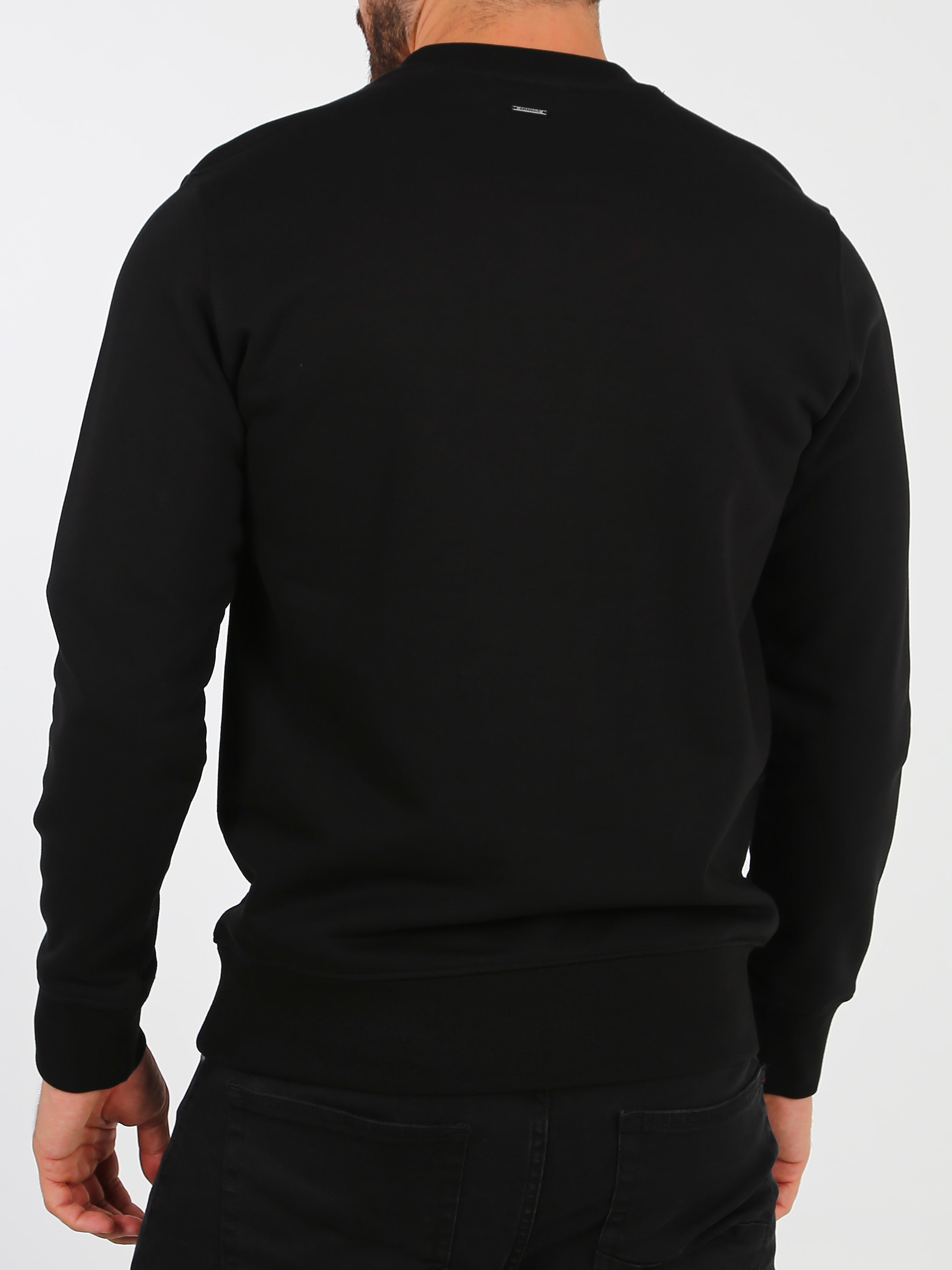 fireqasi mens black sweatshirt with a bear graphic and plain back