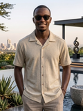 men's beige cuban shortsleeve shirt from fireqasi