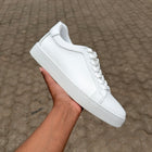 All White Men's Leather Sneakers