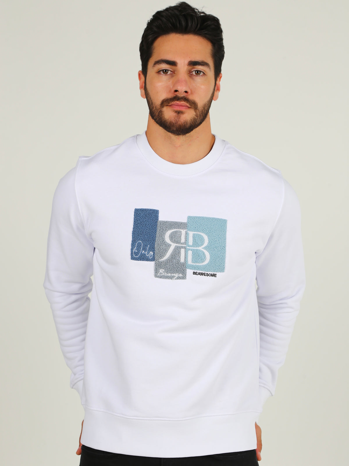 mens white sweatshirt with graphics fireqasi 