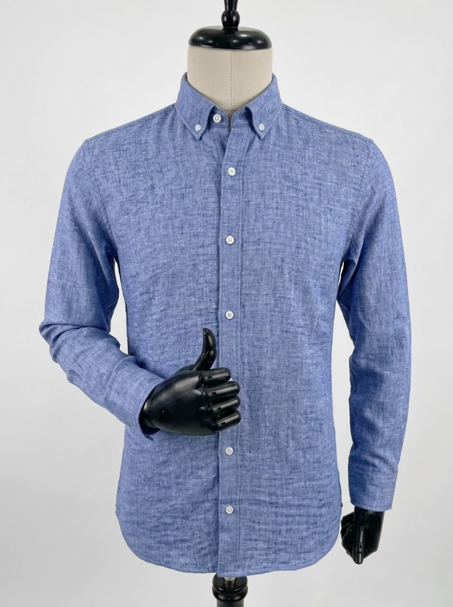 Blue Longsleeve Casual Men's Shirt