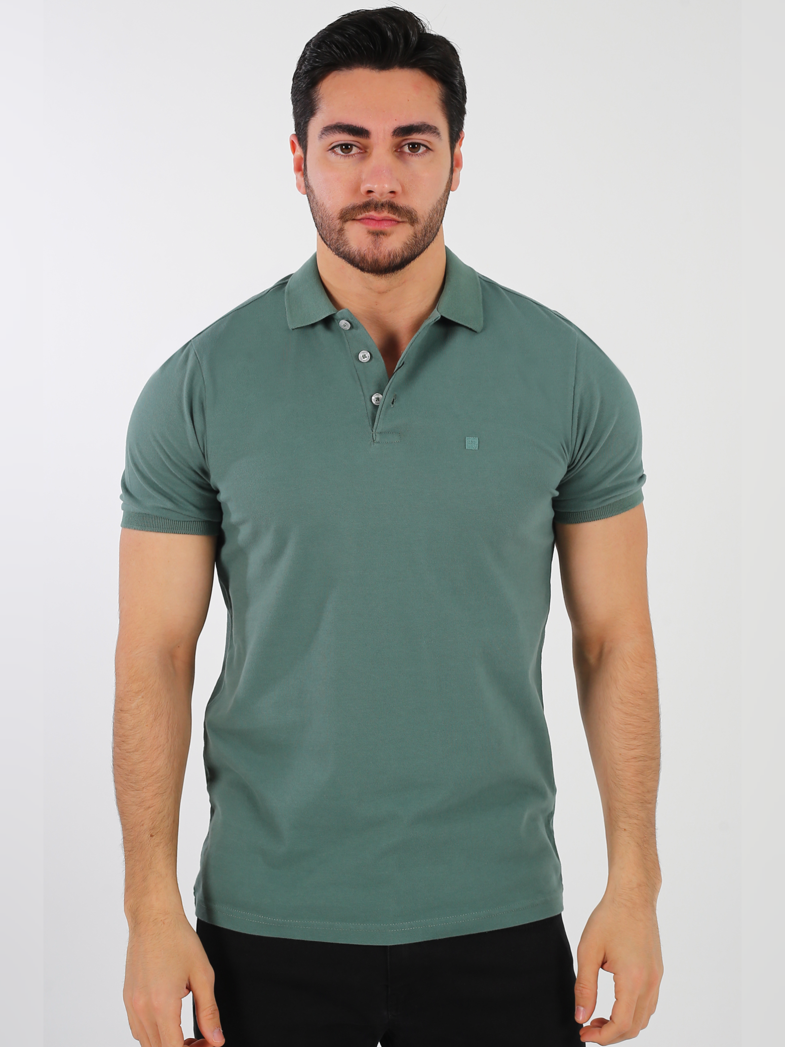 Light Green Plain Men's Polo Tshirt
