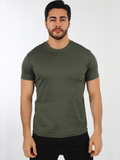 Jungle Green Plain Round Neck Men's Shortsleeve Tshirt